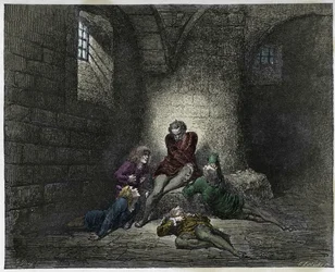 Inferno, Canto 33: Ugolino and his sons immured and starving (illustration from The Divine Comedy)